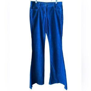 Theory Bright blue corduroy super-bell bottom pants size 6